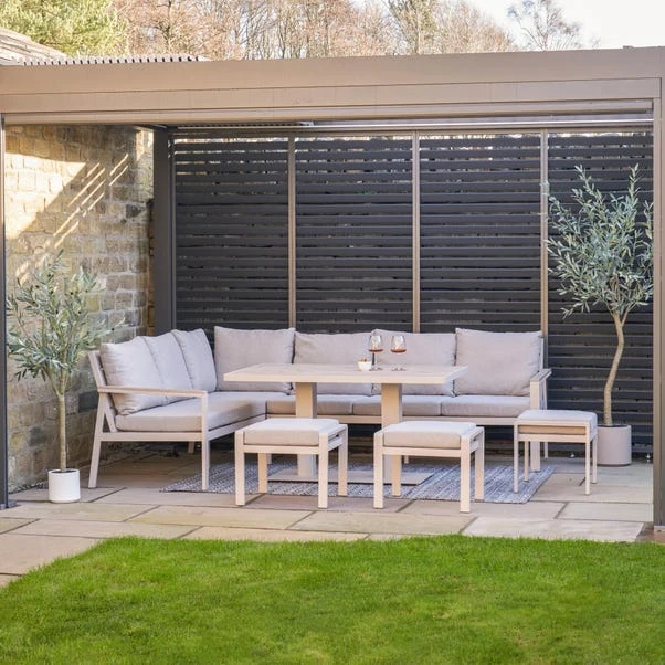 Pacific Lifestyle Aruba Outdoor Corner Seating Set With Adjustable Table 3 Pacific Lifestyle Aruba Outdoor Corner Seating Set With Adjustable Table