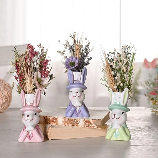 Eggs-traordinary Gift Co. Set Of 3 Bunny In Top Hat Mini Plant Pots 3 Eggs-traordinary Gift Co. Set Of 3 Bunny In Top Hat Mini Plant Pots