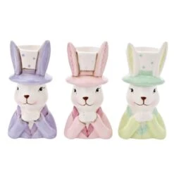Eggs-traordinary Gift Co. Set Of 3 Bunny In Top Hat Mini Plant Pots 7 Eggs-traordinary Gift Co. Set Of 3 Bunny In Top Hat Mini Plant Pots -Gardens and Outdoors 30984516 alt02