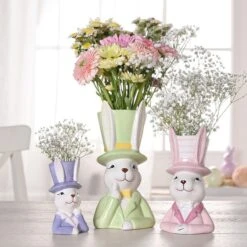 Eggs-traordinary Gift Co. Bunny In Top Hat Plant Pot -Gardens and Outdoors 30984550