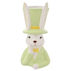 Eggs-traordinary Gift Co. Bunny In Top Hat Plant Pot -Gardens and Outdoors 30984657 alt03